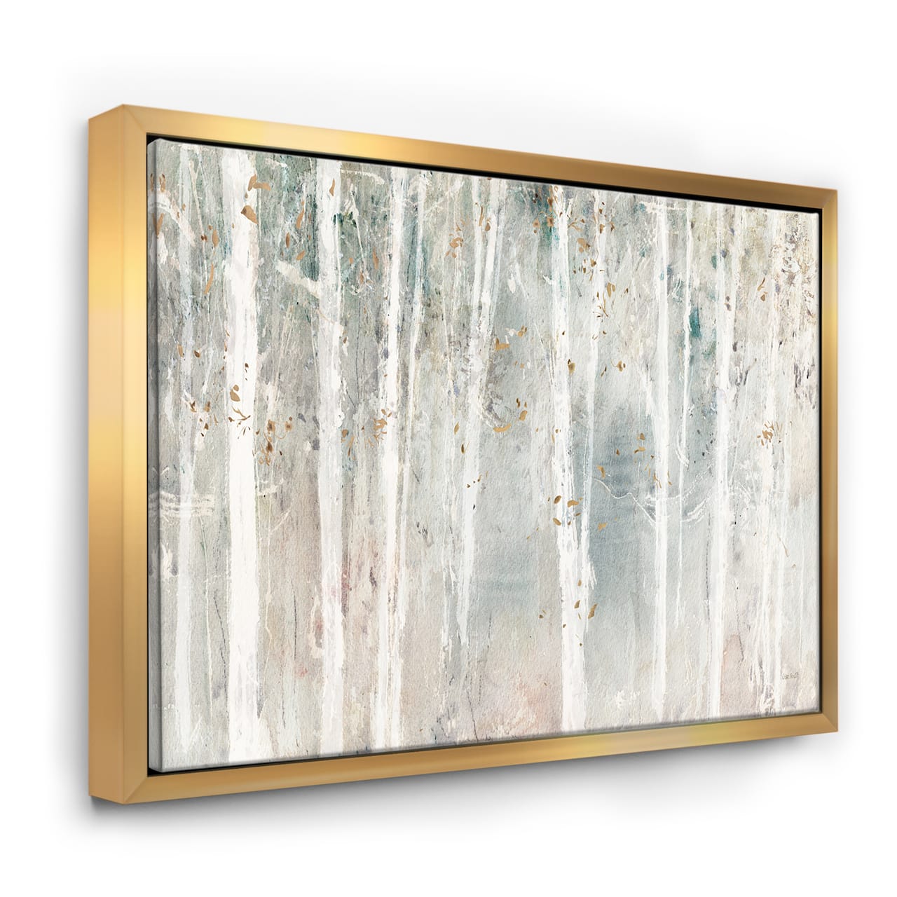 Designart - A Woodland Walk into the Forest III - Modern Farmhouse Canvas in Gold Frame